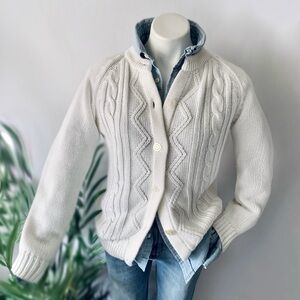 v i n t a g e :: Chunky Braided Granny Cable Knit Ribbed Cardigan